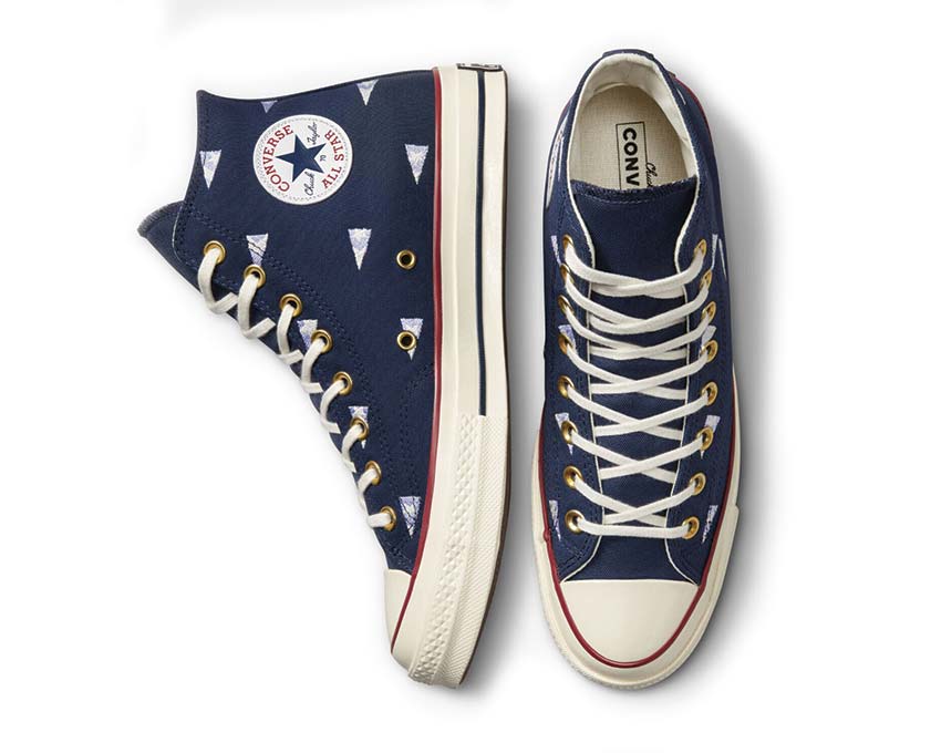 Converse Chuck 70 Hi Navy/Ultra Violet semelle — semelle caoutchouc vulcanisé contrastée