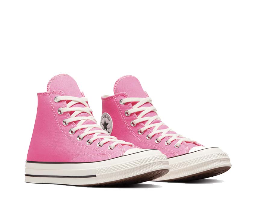 Converse Chuck 70 Hi Pink/Egret/Black vue latérale — tige haute toile rose egret