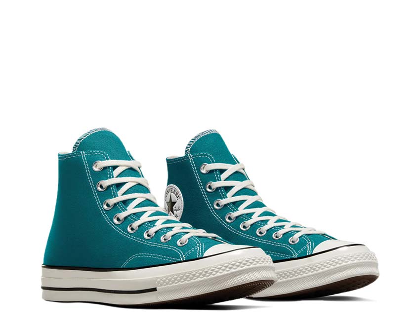 Converse Chuck 70 Hi Teal Universe Seitenansicht — zweifarbiges Teal Segeltuch