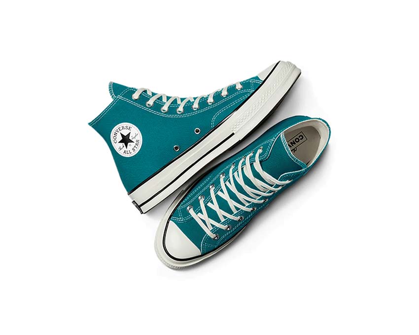Converse Chuck 70 Hi Teal Universe Detail — Metallösen Premium-Detail
