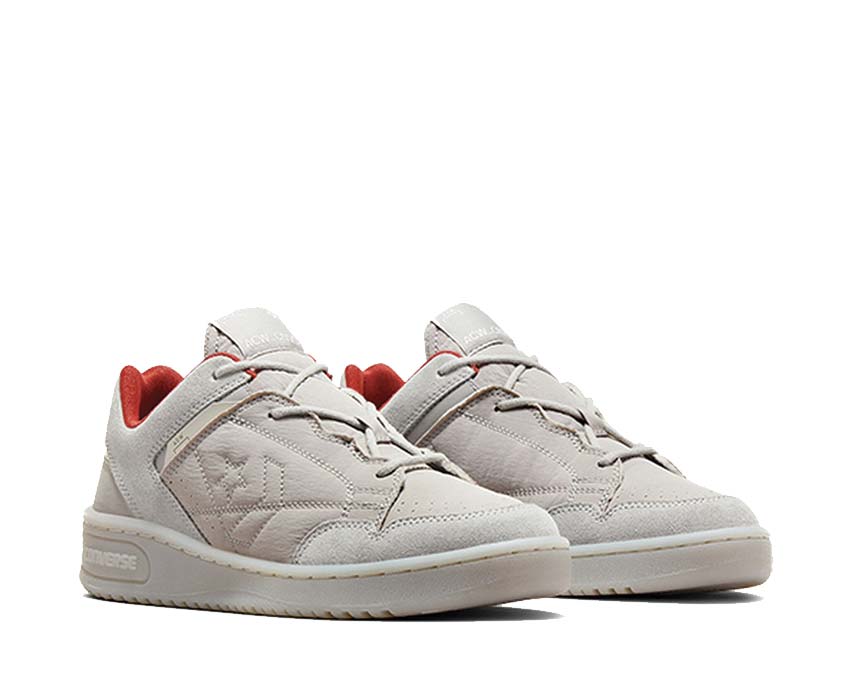 Converse Weapon OX Flint Gray/Bossa Seitenansicht — Weapon Leder niedriger Schaft