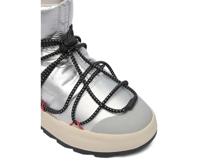 Adidas x Moonboot Ace White side view — insulating high shaft