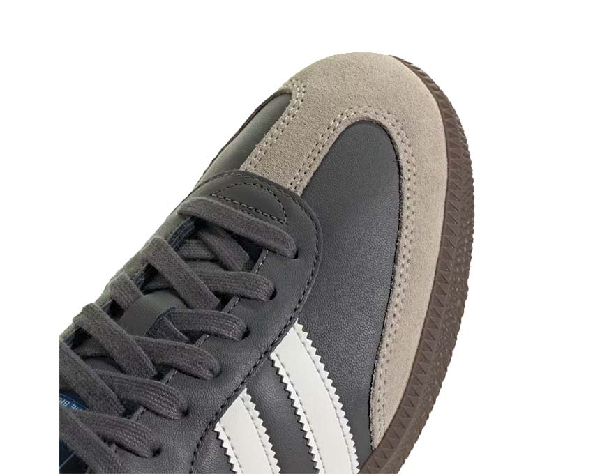 Adidas Samba OG Grey Five vue latérale — tige cuir gris cinq