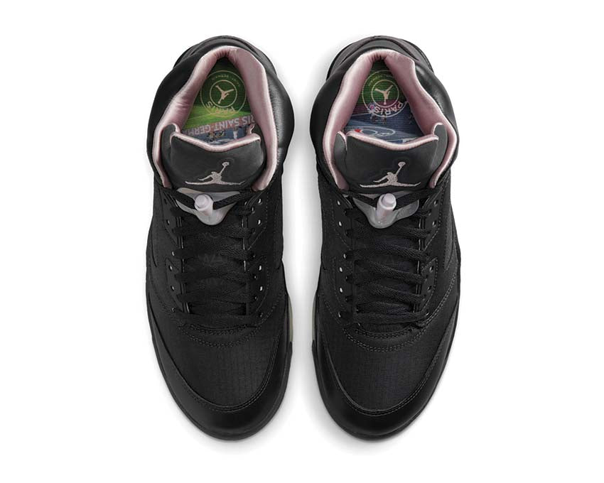 Air Jordan 5 Retro x PSG Off Noir — vue arrière talon Jordan 5 PSG