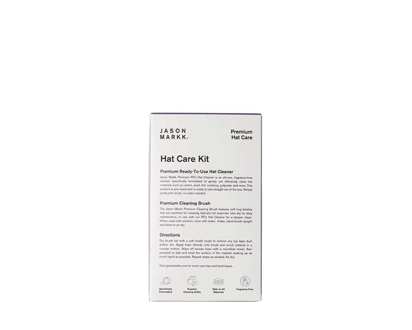 Jason Markk Hat Care Kit vue — contenu kit nettoyage casquettes Jason Markk