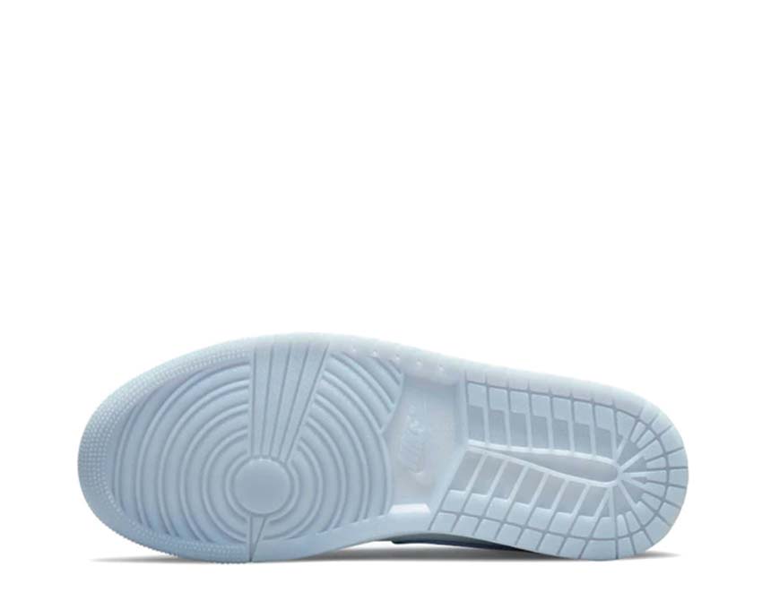 Jordan Jordan 1 Mid White Aluminium Wolf Grey détail — tige cuir blanc aluminium