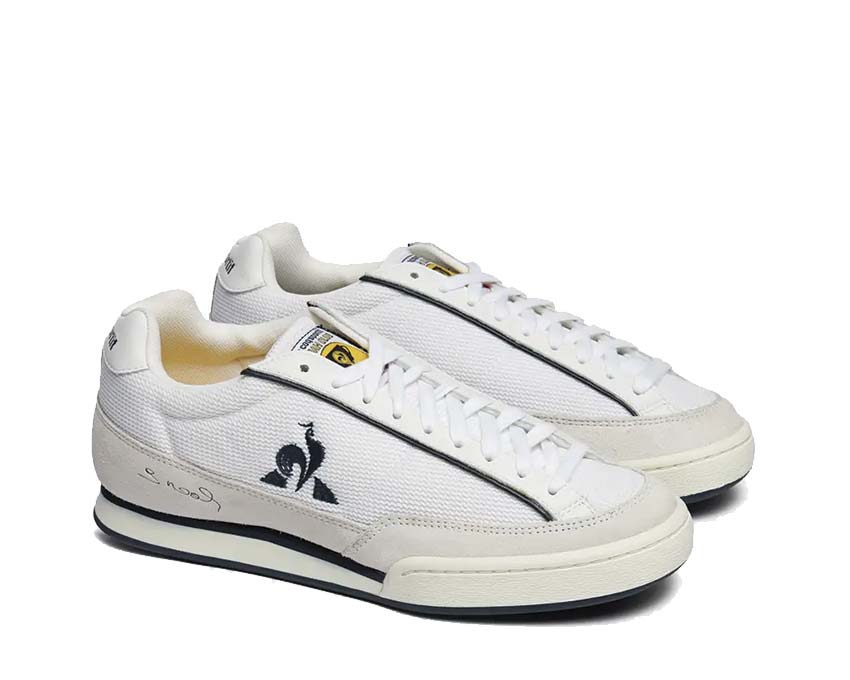 Le Coq Sportif Noah Club OG Optical White vue latérale — profil toile logo coq