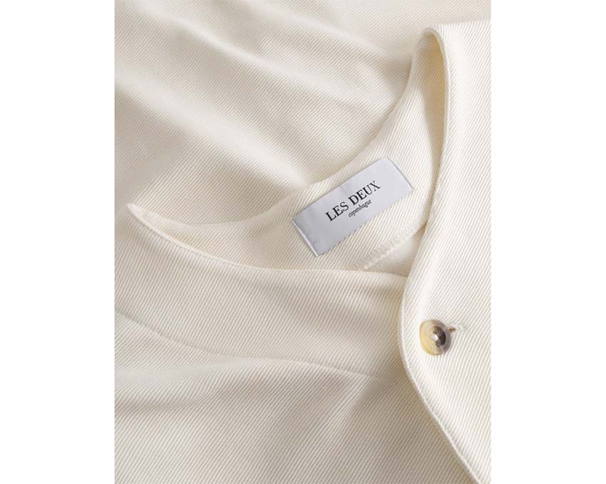 Les Deux Barry Baseball Jersey Shirt Light Ivory vue latérale — rayures baseball