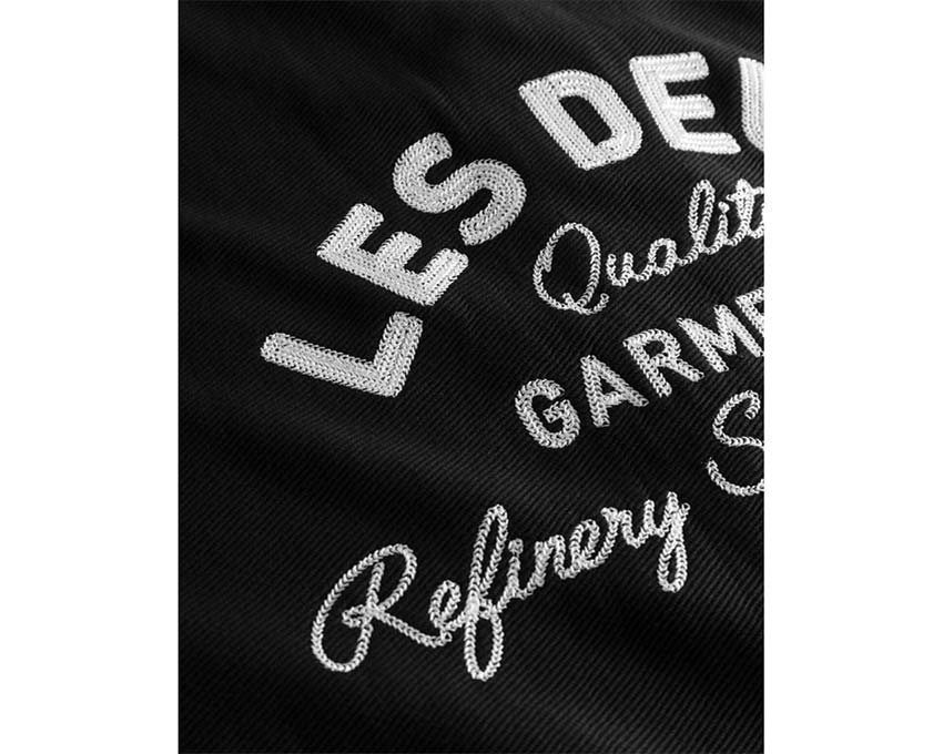 Les Deux Barry Baseball Jersey Shirt Dark Navy détail — manches courtes jersey