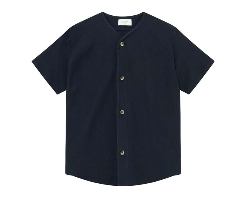 Les Deux Barry Baseball Jersey Shirt Dark Navy — chemise unisexe baseball jersey