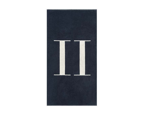 Les Deux Beach Towel Dark Navy — serviette unisexe coton imprimé plage