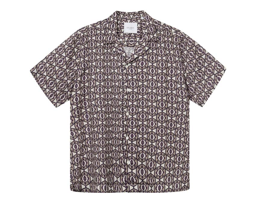 Les Deux Ornament AOP Tencel Shirt Ivory — chemise unisexe Tencel imprimé