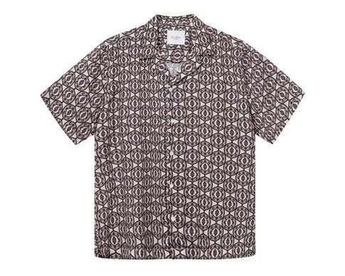 Les Deux Ornament AOP Tencel Shirt Ivory — chemise unisexe Tencel imprimé