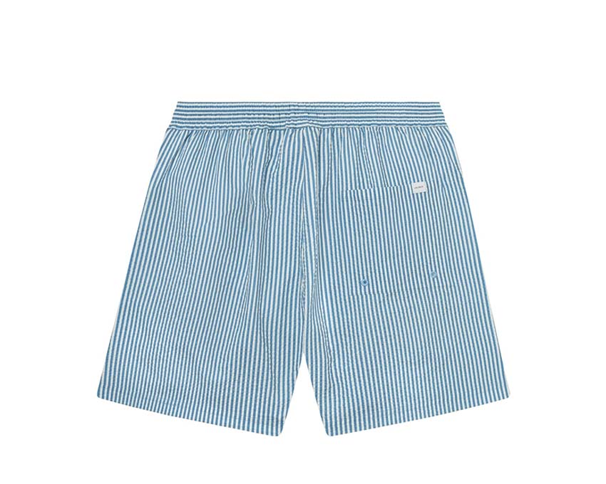 Les Deux Stan Stripe Seersucker Swim Shorts Denim vue latérale — seersucker rayé