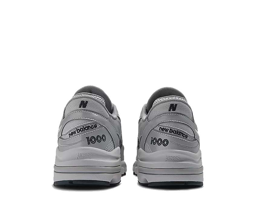 New Balance 1000 Silver Metallic Raincloud semelle — semelle intermédiaire ABZORB