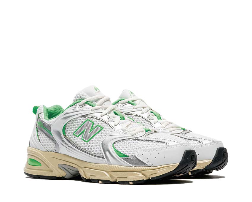 New Balance 530 White Palm Leaf vue latérale — tige mesh légère