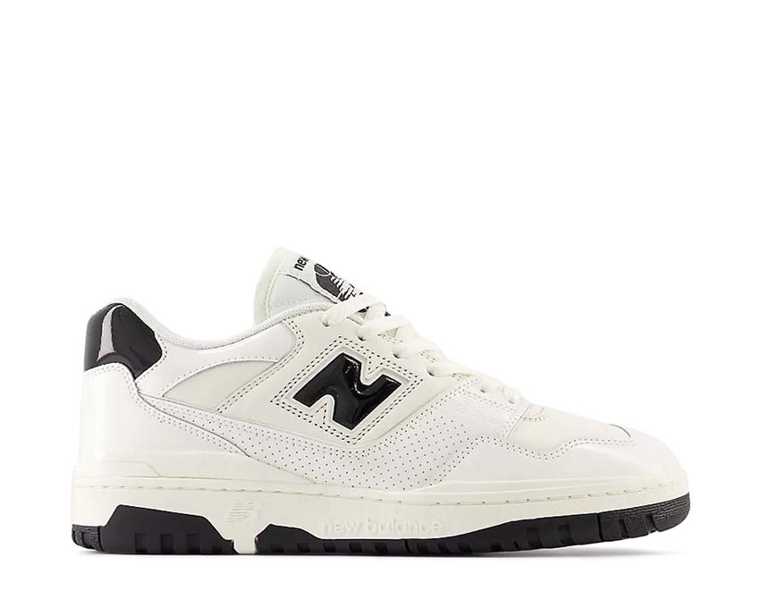 New Balance 550 Patent Leather Sea Salt Black BB550YKF — sneaker unisex