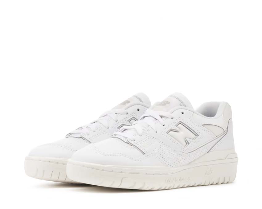 New Balance 550 W White semelle — cupsole vintage basketball blanc