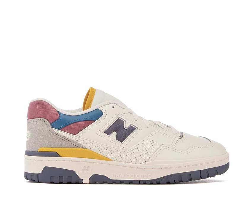 New Balance 550 White Multi — sneaker homme basketball rétro colorblock