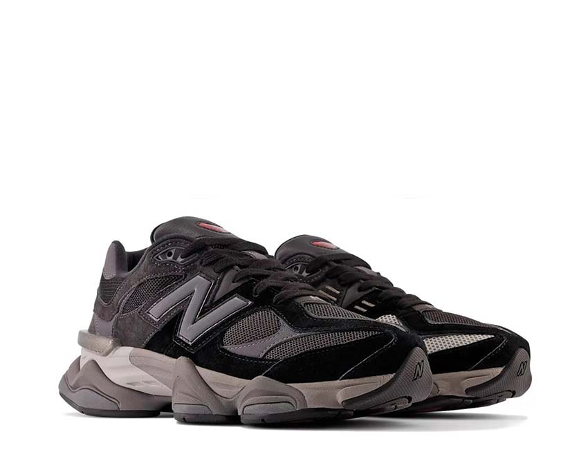 Seitenansicht — New Balance 9060 schwarz monochrom Mesh Wildleder