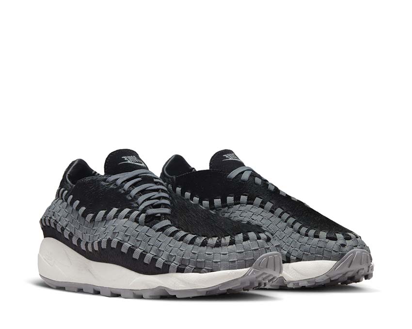 Nike Air Footscape Woven W Black Seitenansicht — gewebtes Obermaterial Smoke Grey Sail