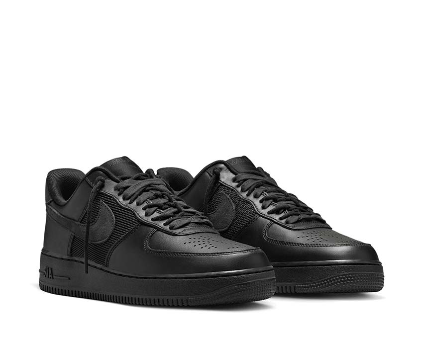 Nike x Slam Jam Air Force 1 Low SP Black vue latérale — cuir premium Slam Jam