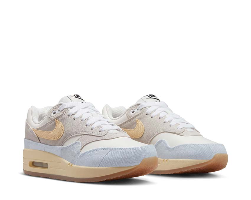 Nike Air Max 1 87 Crepe Light Bone W Sail vue latérale — cuir et mesh