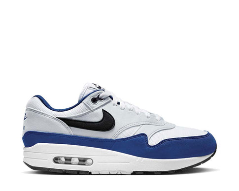 Nike Air Max 1 White Black Deep Royal Blue — Herren Sneaker Air Dämpfung