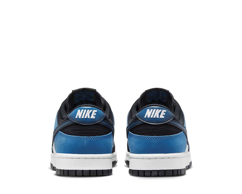 Nike Dunk Low Retro NAS Summit White vista lateral — cuero Industrial Blue Black