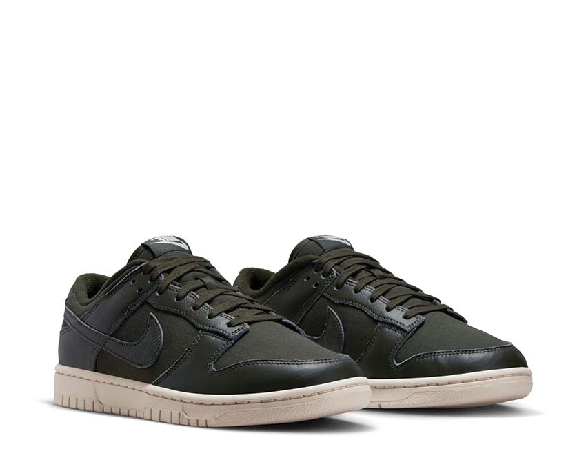 Nike Dunk Low Retro PRM Sequoia vue latérale — cuir pleine fleur