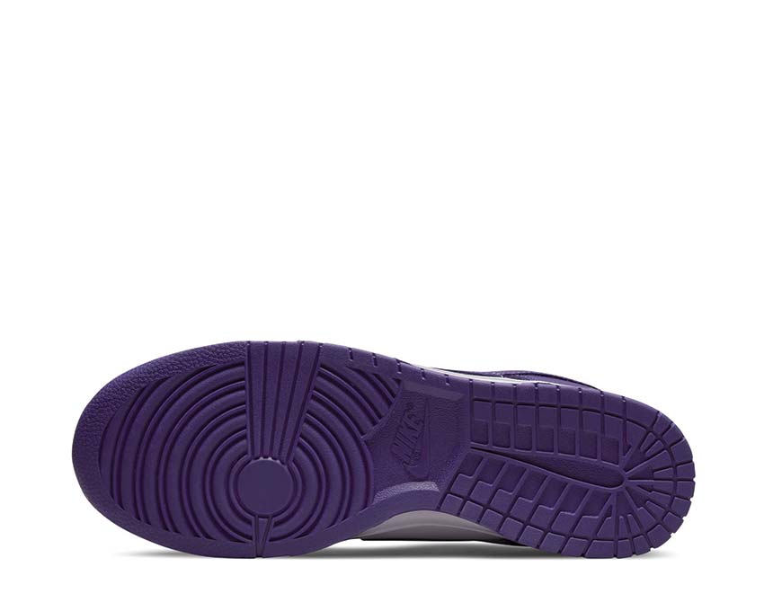 Nike Dunk Low Retro White Court Purple Orange — Rückansicht dreifarbig