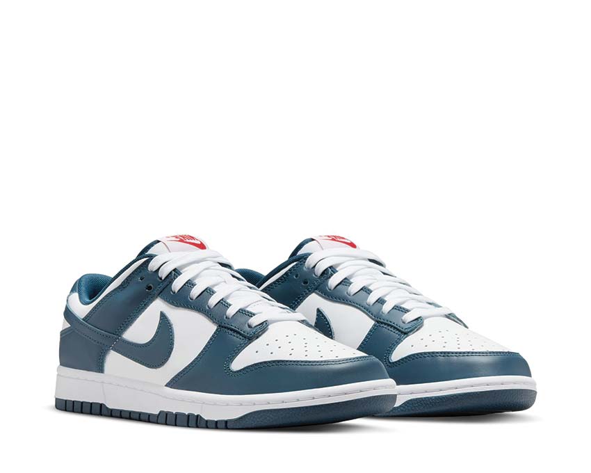Nike Dunk Low Retro Valerian Blue Seitenansicht — weißes und blaues Leder