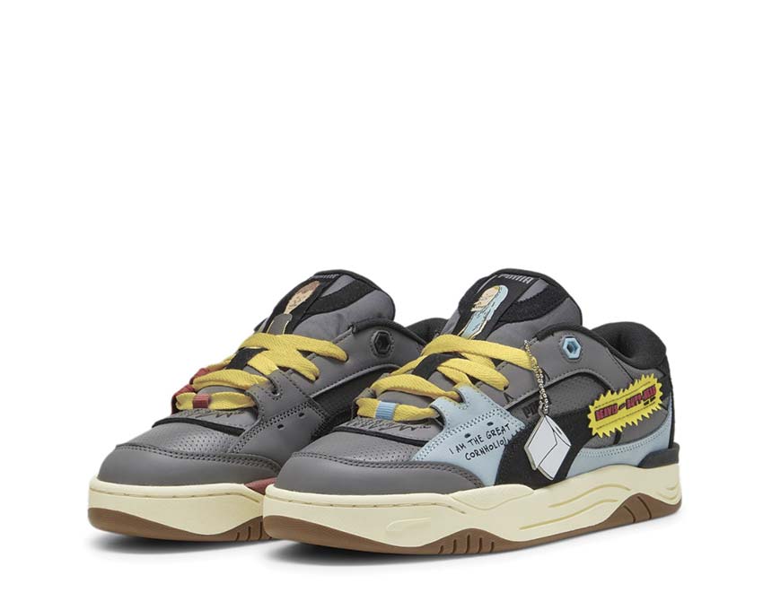 Puma 180 Beavis Butthead Cool Dark Gray Black Seitenansicht — grafischer MTV Print