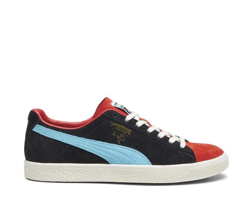 Puma Clyde OG Black Red — Herren-Sneaker Wildleder Basketball Vintage