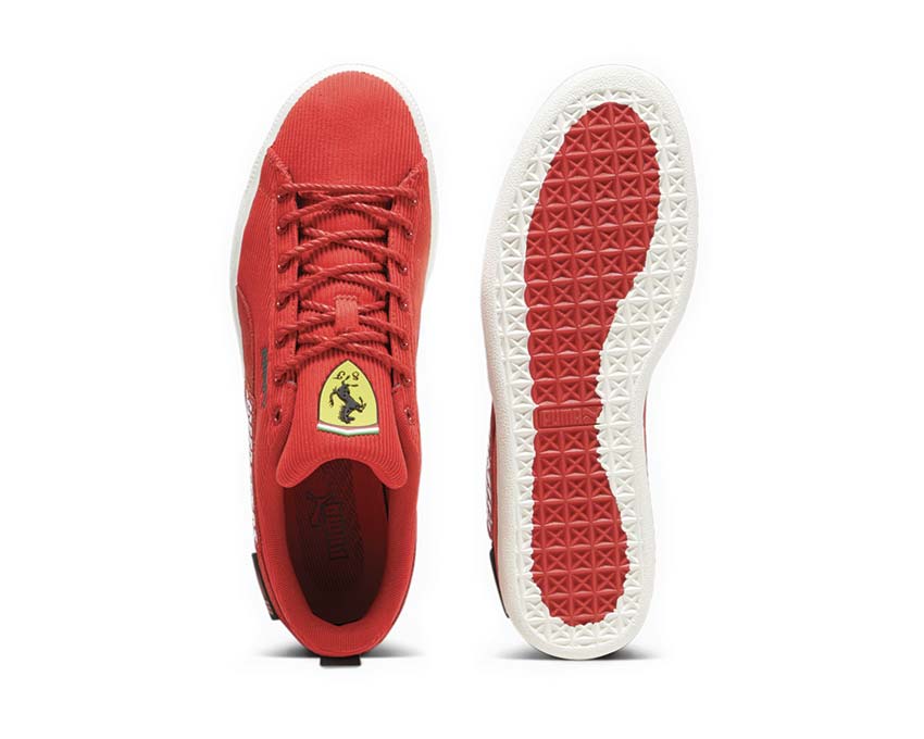 Puma Ferrari Clyde GC Rosso Corsa White Sohle — weiße Cupsole