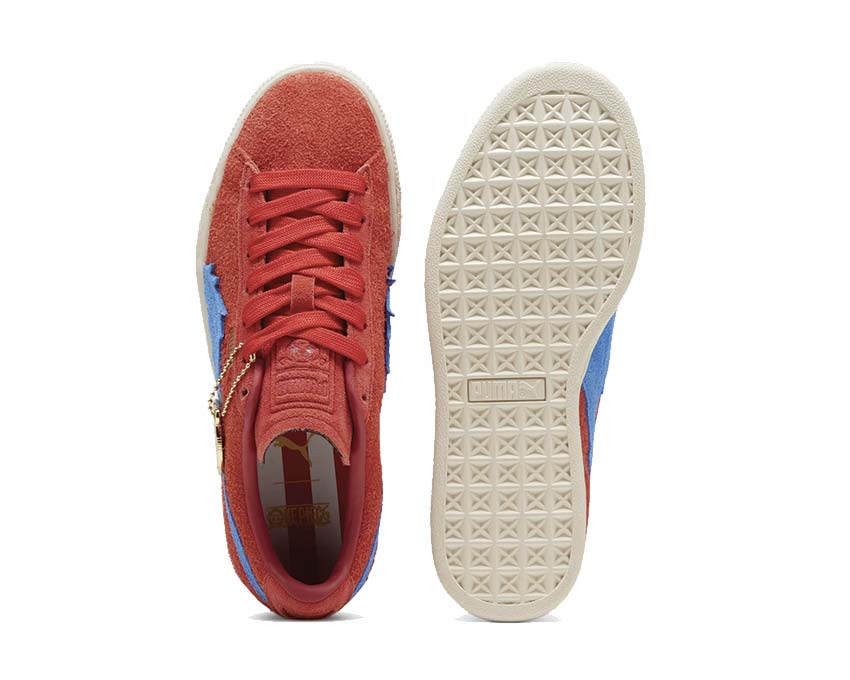 Puma Suede Baggy For All Time Red Ultra Blue semelle — semelle gum surdimensionnée
