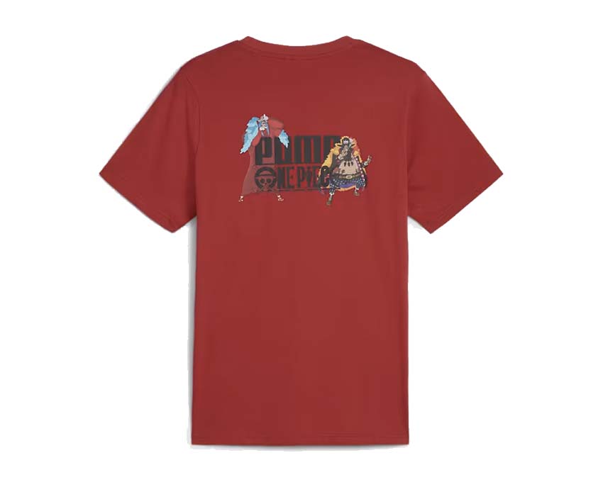 Puma x One Piece Tee Club Red dos — dos t-shirt rouge One Piece