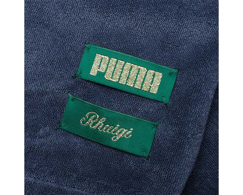 Puma X Rhuigi Shirt Inky Blue détail — tissu premium coloris indigo profond