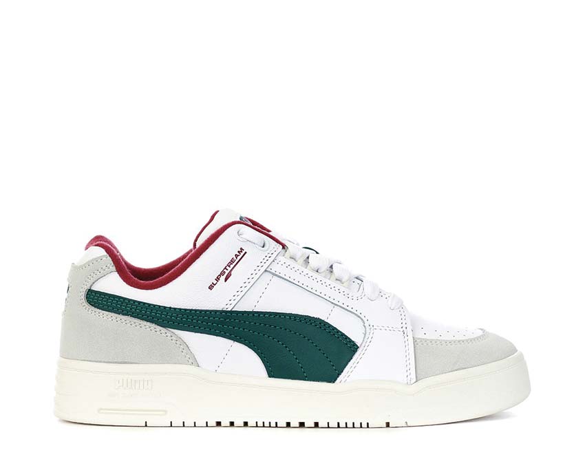 Puma Slipstream Lo Retro White Malachite — sneaker homme tennis rétro