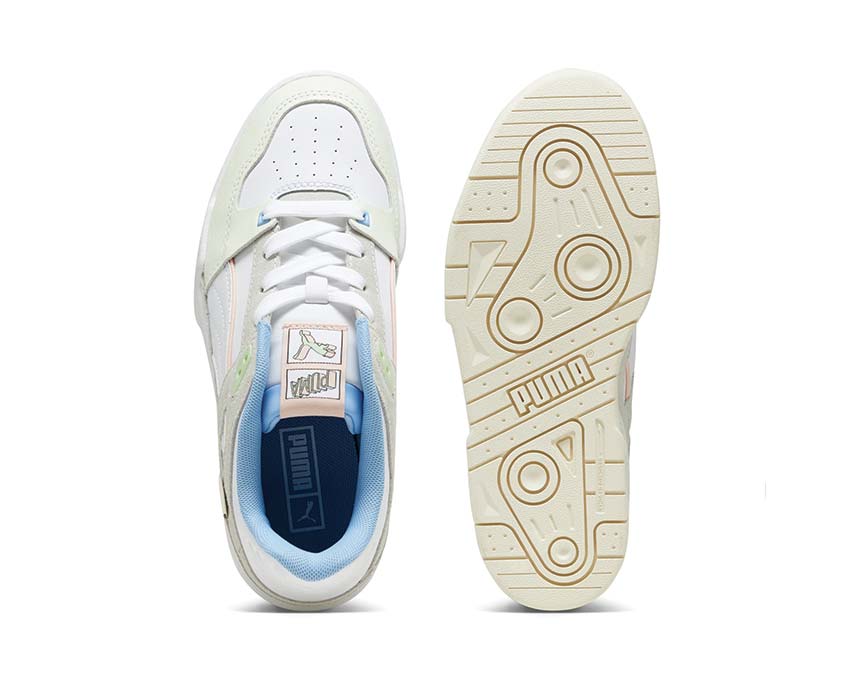 Puma Slipstream Uninvisible White Pristine Sohle — transparente flache Sohle