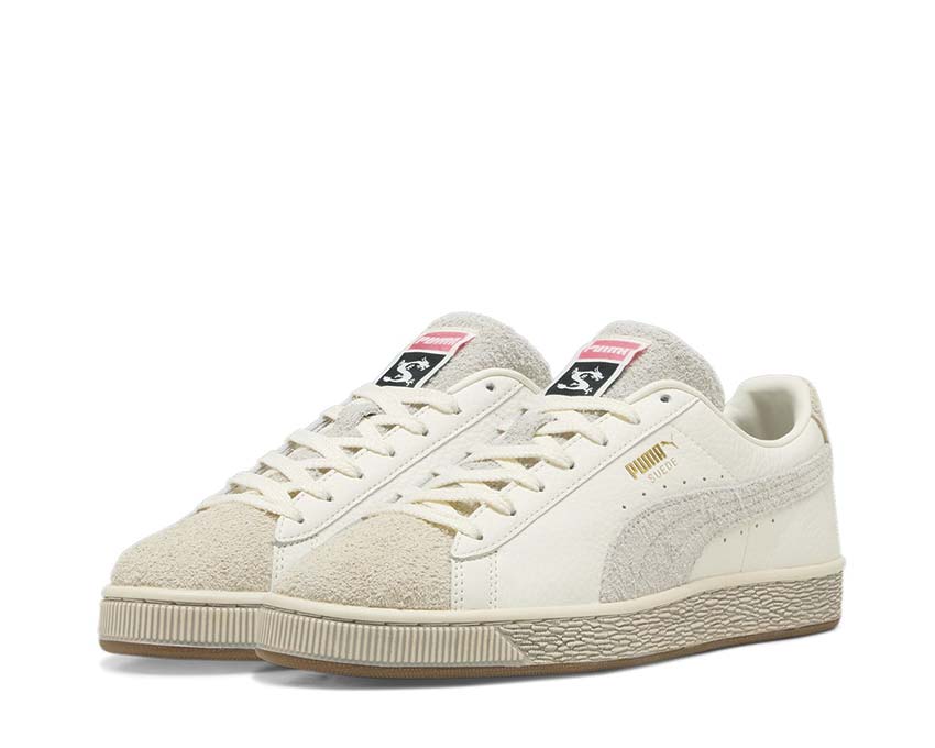Puma Suede STAPLE Warm White Alpine Snow Seitenansicht — Wildleder Schneeweiß Staple