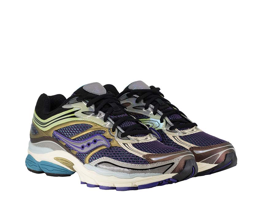 Saucony Progrid Omni 9 Crystal Lake vue latérale — tige mesh respirante