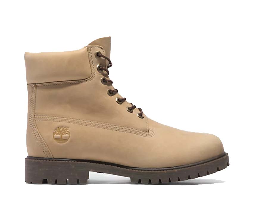 Timberland Heritage 6 Inch Lace Waterproof Beige Grey — bota hombre cuero impermeable