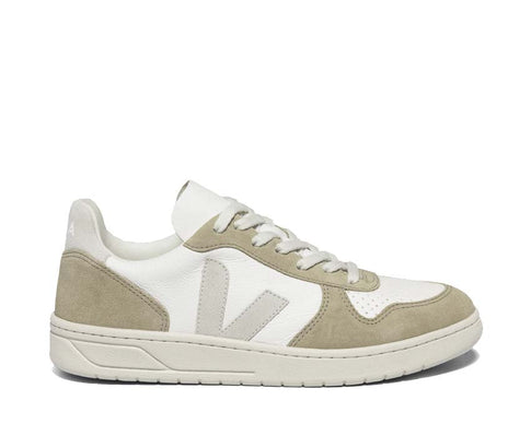 Veja V-10 Extra White/Sahara — Damen-Sneaker chromfreies Leder