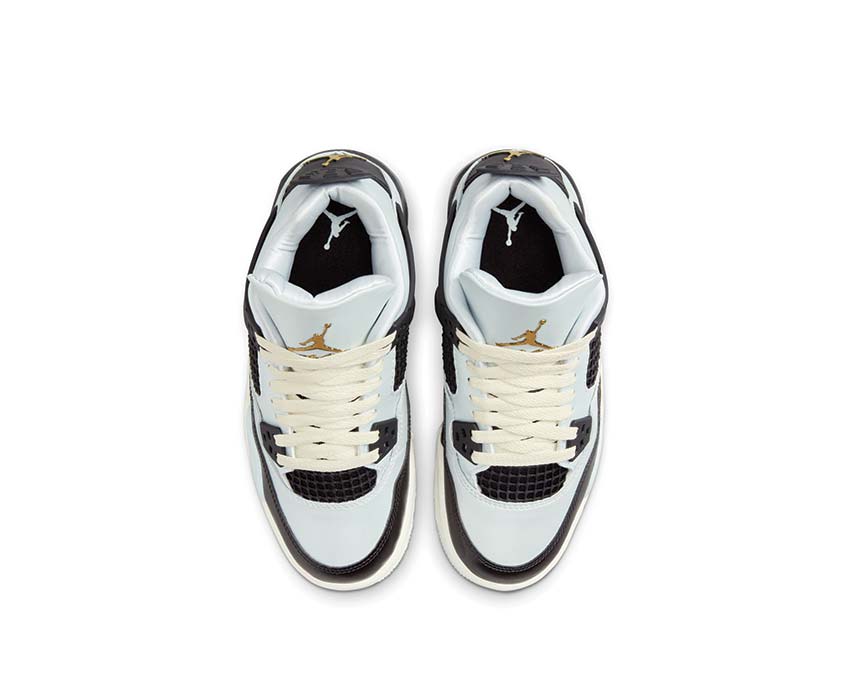 Air Jordan 4 Retro GS Pure Platinum Gold — vista trasera niño Jordan 4