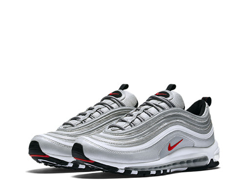 Nike Air Max 97 OG Metallic Silver Bullet Seitenansicht — Mesh und reflektierende Materialien