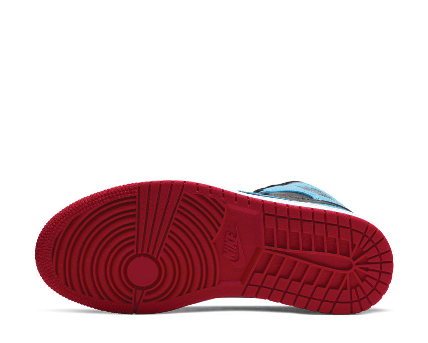 Jordan Air Jordan 1 High OG W UNC To Chicago Black DK Powder Blue Gym Red — vue arrière tricolore
