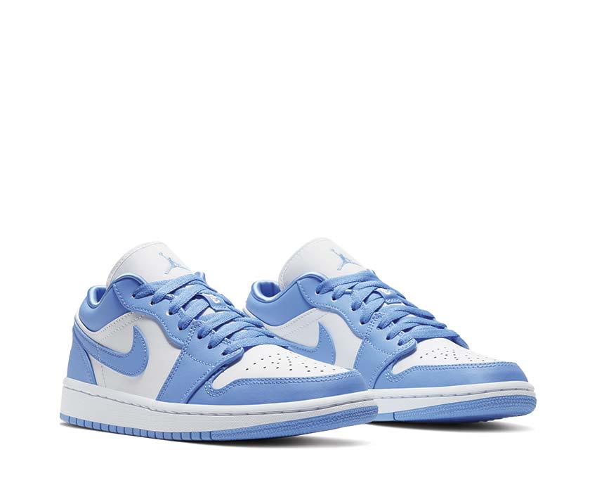 Jordan Air Jordan 1 Low University Blue White Seitenansicht — Leder Blau Hell Weiß