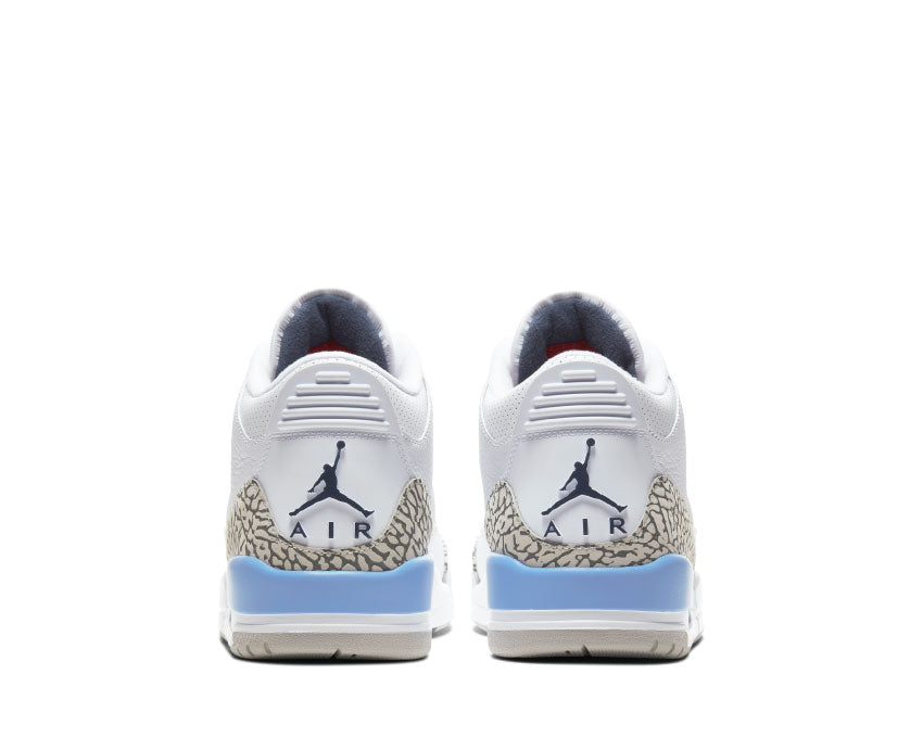 Jordan Air Jordan 3 Retro UNC White Valor Blue Tech Grey suela — suela Air visible Jordan 3