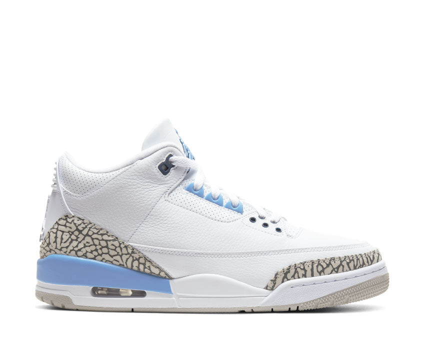 Jordan Air Jordan 3 Retro UNC White Valor Blue Tech Grey — sneaker unisex blanco azul UNC